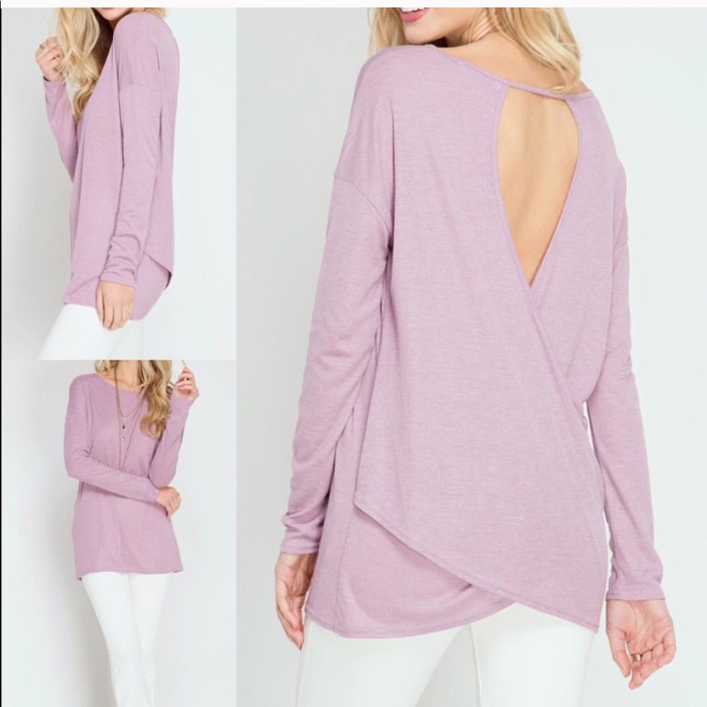 Open back purple long sleeve